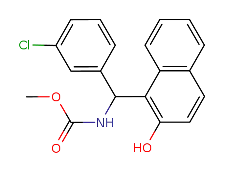 Molecular Structure of 1071838-56-6 (methyl ((3-chlorophenyl)(2-hydroxynaphthalen-1-yl)methyl)carbamate)