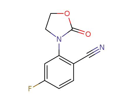 Molecular Structure of 870562-81-5 (Benzonitrile, 4-fluoro-2-(2-oxo-3-oxazolidinyl)-)