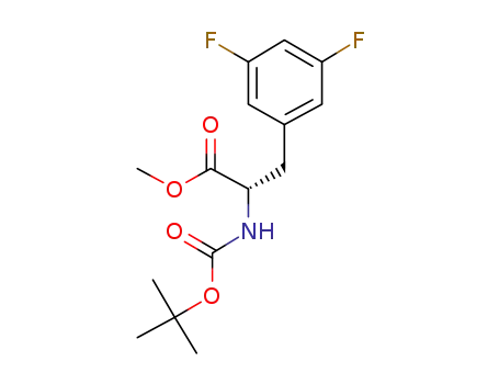 Molecular Structure of 473567-47-4 (L-Phenylalanine, N-[(1,1-dimethylethoxy)carbonyl]-3,5-difluoro-, methyl
ester)