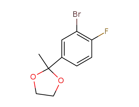 Molecular Structure of 210826-84-9 (1,3-Dioxolane, 2-(3-bromo-4-fluorophenyl)-2-methyl-)