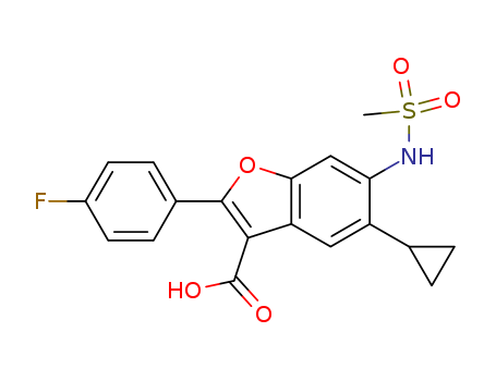 3-Benzofurancarboxylic acid, 5-cyclopropyl-2-(4-fluorophenyl)-6-[(methylsulfonyl)amino]-