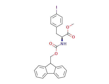 Molecular Structure of 195258-67-4 (L-Phenylalanine, N-[(9H-fluoren-9-ylmethoxy)carbonyl]-4-iodo-, methyl
ester)