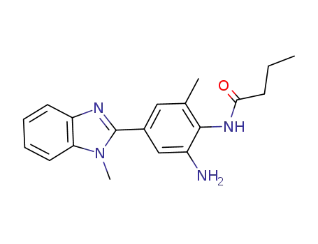 Molecular Structure of 1083158-65-9 (N-[2-Amino-6-methyl-4-(1-methyl-1H-benzimidazol-2-yl)phenyl]butanamide)