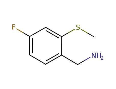 Molecular Structure of 410545-49-2 (Benzenemethanamine, 4-fluoro-2-(methylthio)-)