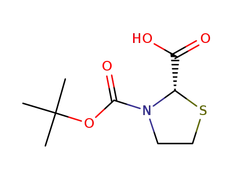 Molecular Structure of 891192-95-3 (N-BOC-(S)-THIAZOLIDINE-2-CARBOXYLIC ACID)