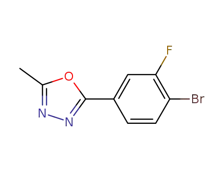 Molecular Structure of 1093064-67-5 (2-(4-bromo-3-fluorophenyl)-5-methyl-1,3,4-oxadiazole)