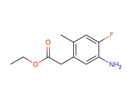 Molecular Structure of 1012880-05-5 (ethyl 2-(5-amino-4-fluoro-2-methylphenyl)acetate)