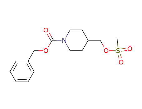 Molecular Structure of 159275-16-8 (4-(Methanesulfonyloxymethyl)-piperidine-1-carboxylic acid benzyl ester)