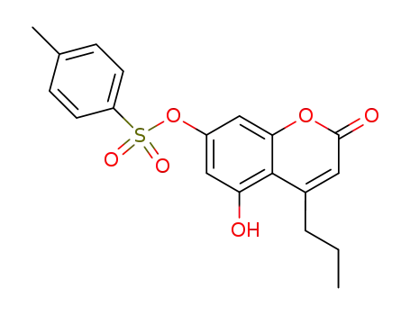 Molecular Structure of 303007-21-8 (2H-1-Benzopyran-2-one,
5-hydroxy-7-[[(4-methylphenyl)sulfonyl]oxy]-4-propyl-)