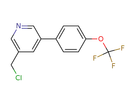 Molecular Structure of 923928-26-1 (Pyridine, 3-(chloromethyl)-5-[4-(trifluoromethoxy)phenyl]-)