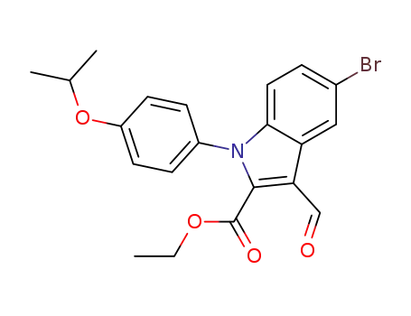 Molecular Structure of 902765-83-7 (1H-Indole-2-carboxylic acid,
5-bromo-3-formyl-1-[4-(1-methylethoxy)phenyl]-, ethyl ester)
