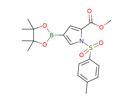 Molecular Structure of 869886-86-2 (methyl 4-(4,4,5,5-tetramethyl-1,3,2-dioxaborolan-2-yl)-1-tosyl-1H-pyrrole-2-carboxylate)