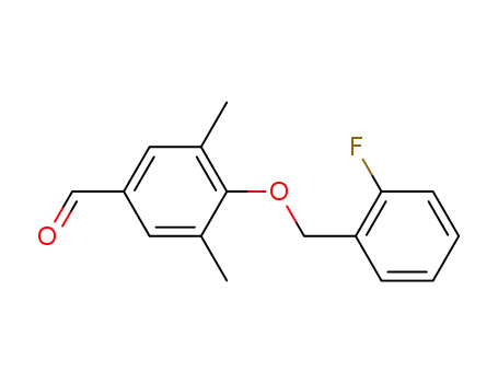 Molecular Structure of 851775-90-1 (4-(2-Fluoro-benzyloxy)-3,5-dimethyl-benzaldehyde)
