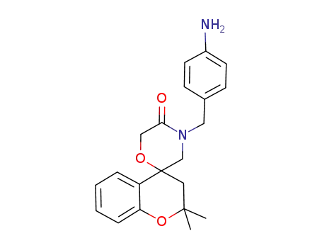 Molecular Structure of 918151-10-7 (4'-(4-aminobenzyl)-2,2-dimethyl-2,3-dihydro-5'H-spiro[chromene-4,2'-[1,4]-oxazinane]-5'-one)