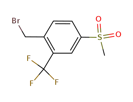 Molecular Structure of 934557-65-0 (2-(Bromomethyl)-5-(methylsulphonyl)benzotrifluoride)