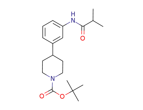 Molecular Structure of 387827-31-8 (1-Piperidinecarboxylic acid,
4-[3-[(2-methyl-1-oxopropyl)amino]phenyl]-, 1,1-dimethylethyl ester)