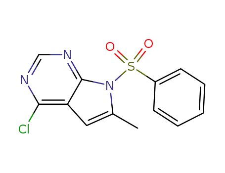 Molecular Structure of 252723-16-3 (7-Benzenesulfonyl-4-chloro-6-methyl-7H-pyrrolo[2,3-d]pyri midine)