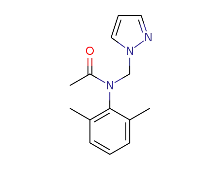 Molecular Structure of 75972-11-1 (N-((1H-pyrazol-1-yl)methyl)-N-(2,6-dimethylphenyl)acetamide)