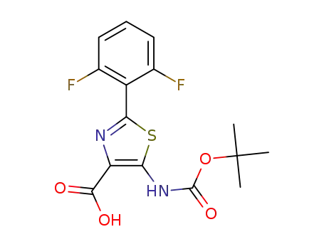 Molecular Structure of 1270034-25-7 (5-(tert-butoxycarbonylaMino)-2-(2,6-difluorophenyl)thiazole-4-carboxylic acid)