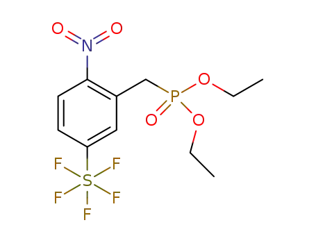 Molecular Structure of 1309569-28-5 (diethyl 2-nitro-5-(pentafluorosulfanyl)benzylphosphonate)