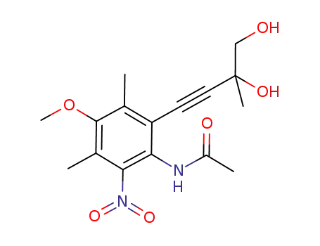 (±)-4-acetamido-2,6-dimethyl-5-[3’,4’-dihydroxy-3’-methylbut-1’-yn-1’-yl]-3-nitroanisole