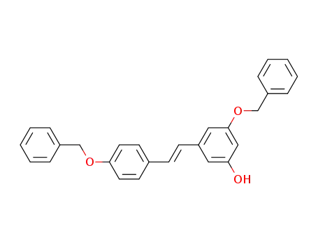 Molecular Structure of 637776-90-0 (Phenol, 3-(phenylmethoxy)-5-[(1E)-2-[4-(phenylmethoxy)phenyl]ethenyl]-)