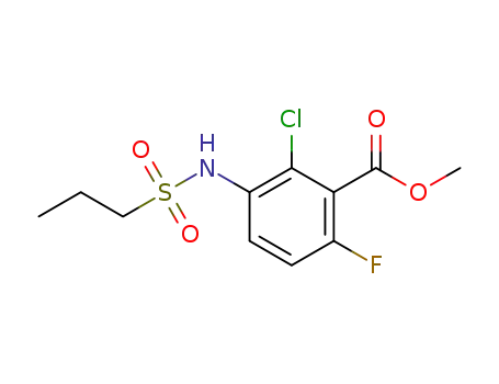Molecular Structure of 1268830-75-6 (methyl 2-chloro-6-fluoro-3-(propylsulfonamido)benzoate)
