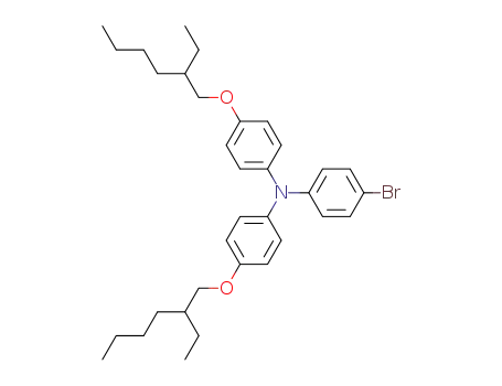 Molecular Structure of 1192035-51-0 (4-Bromo-N,N-bis[4-(2-ethylhexyloxy)phenyl]-aniline)