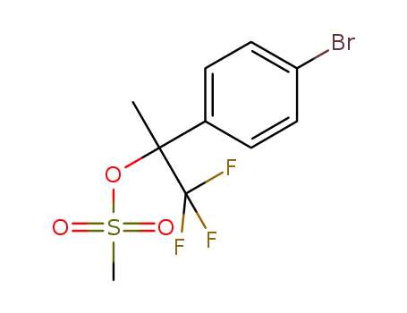 Molecular Structure of 1225380-04-0 (2-(4-broMophenyl)-1,1,1-trifluoropropan-2-yl Methanesulfonate)