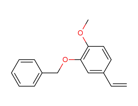 Molecular Structure of 68360-39-4 (Benzene, 4-ethenyl-1-methoxy-2-(phenylmethoxy)-)