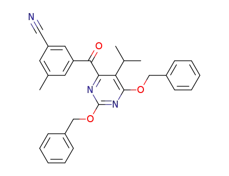 3-(2,6-bis(benzyloxy)-5-isopropylpyrimidine-4-carbonyl)-5-methylbenzonitrile
