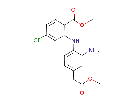 Molecular Structure of 755026-47-2 (methyl 2-{[2-amino-4-(2-methoxy-2-oxoethyl)phenyl]amino}-4-chlorobenzoate)