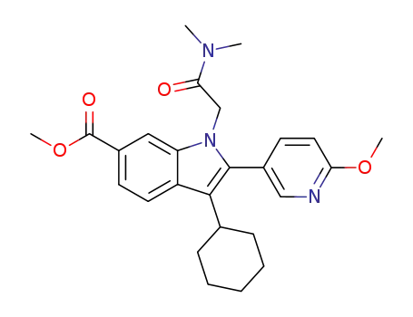 1H-Indole-6-carboxylic acid,
3-cyclohexyl-1-[2-(dimethylamino)-2-oxoethyl]-2-(6-methoxy-3-pyridinyl)-
, methyl ester