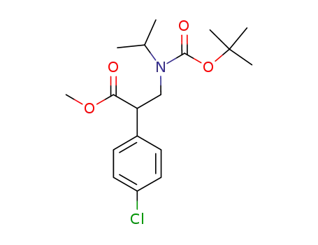 Molecular Structure of 1000985-04-5 (methyl 3-(tert-butoxycarbonyl(isopropyl)amino)-2-(4-chlorophenyl)propanoate)