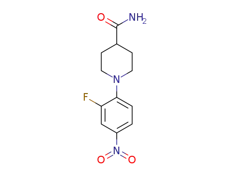 Molecular Structure of 912894-29-2 (1-(2-FLUORO-4-NITROPHENYL)PIPERIDINE-4-CARBOXAMIDE)