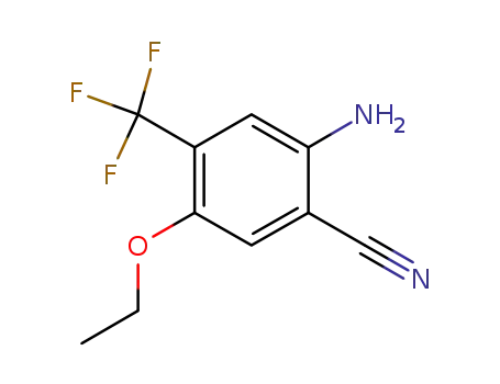 Molecular Structure of 871571-33-4 (Benzonitrile, 2-amino-5-ethoxy-4-(trifluoromethyl)-)