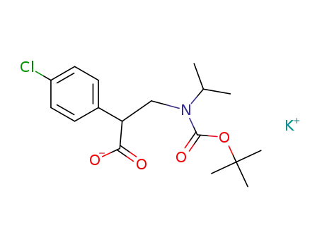 Molecular Structure of 1001179-27-6 (potassium 3-(tert-butoxycarbonyl(isopropyl)amino)-2-(4-chlorophenyl)propanoate)