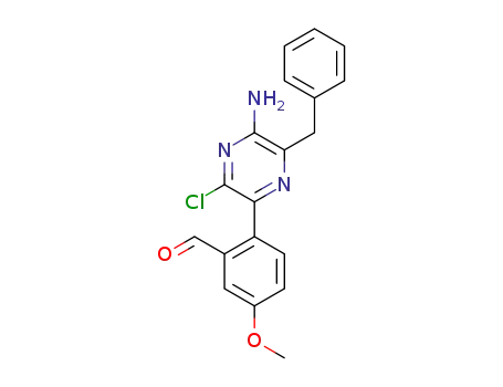 2-(5-amino-6-benzyl-3-chloropyrazin-2-yl)-5-methoxybenzaldehyde