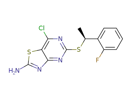 7-chloro-5-{[(1S)-1-(2-fluorophenyl)ethyl]thio}[1,3]thiazolo[4,5-d]pyrimidin-2-amine