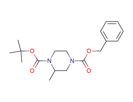 Molecular Structure of 128102-16-9 ((R)-2-METHYL-PIPERAZINE-1,4-DICARBOXYLIC ACID 4-BENZYL ESTER 1-TERT-BUTYL ESTER)