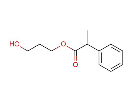 Molecular Structure of 80550-07-8 (Benzeneacetic acid, a-methyl-, 3-hydroxypropyl ester)