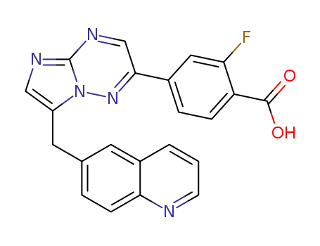 2-fluoro-4-(7-(quinolin-6-ylmethyl)imidazo[1,2-b][1,2,4]triazin-2-yl)benzoicacid