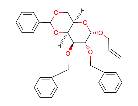 Molecular Structure of 20746-71-8 (ALLYL-2,3-DI-O-BENZYL-4,6-O-BENZYLIDENE-ALPHA-D-GLUCOPYRANOSIDE)