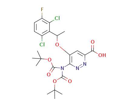5-[(2,6-dichloro-3-fluorophenyl)ethoxy]-6-{(ert-butoxy)-N-[(tert-butyl)oxycarbonyl]carbonylamino}pyridazine-3-carboxylic acid