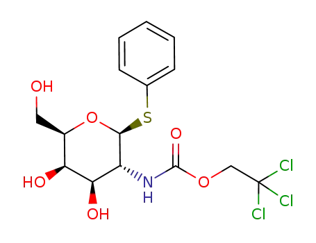 Molecular Structure of 868230-98-2 (Phenyl 2-Deoxy-1-thio-2-(2,2,2-trichloroethoxyformamido)-beta-D-galactopyranoside)