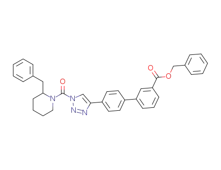 benzyl 4′-(1-(2-benzylpiperidine-1-carbonyl)-1H-1,2,3-triazol-4-yl)-[1,1′-biphenyl]-3-carboxylate