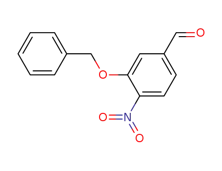 Molecular Structure of 128618-91-7 (Benzaldehyde, 4-nitro-3-(phenylmethoxy)-)
