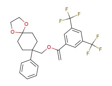 Molecular Structure of 374819-22-4 (1-{1-[(1,4-dioxa-8-phenylspiro[4.5]decan-8-yl)methoxy]ethenyl}-3,5-bis(trifluoromethyl)benzene)