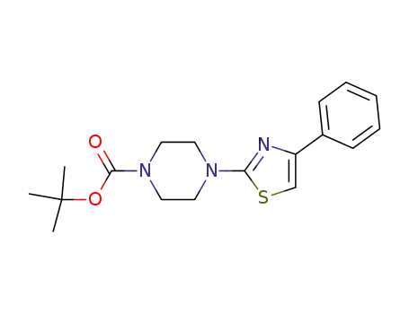 Molecular Structure of 887624-04-6 (1-Piperazinecarboxylic acid, 4-(4-phenyl-2-thiazolyl)-, 1,1-dimethylethyl
ester)