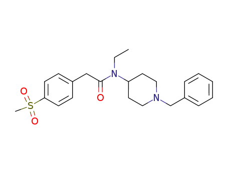 Molecular Structure of 374725-41-4 (N-(1-benzyl-piperidin-4-yl)-N-ethyl-2-(4-methanesulfonyl-phenyl)-acetamide)